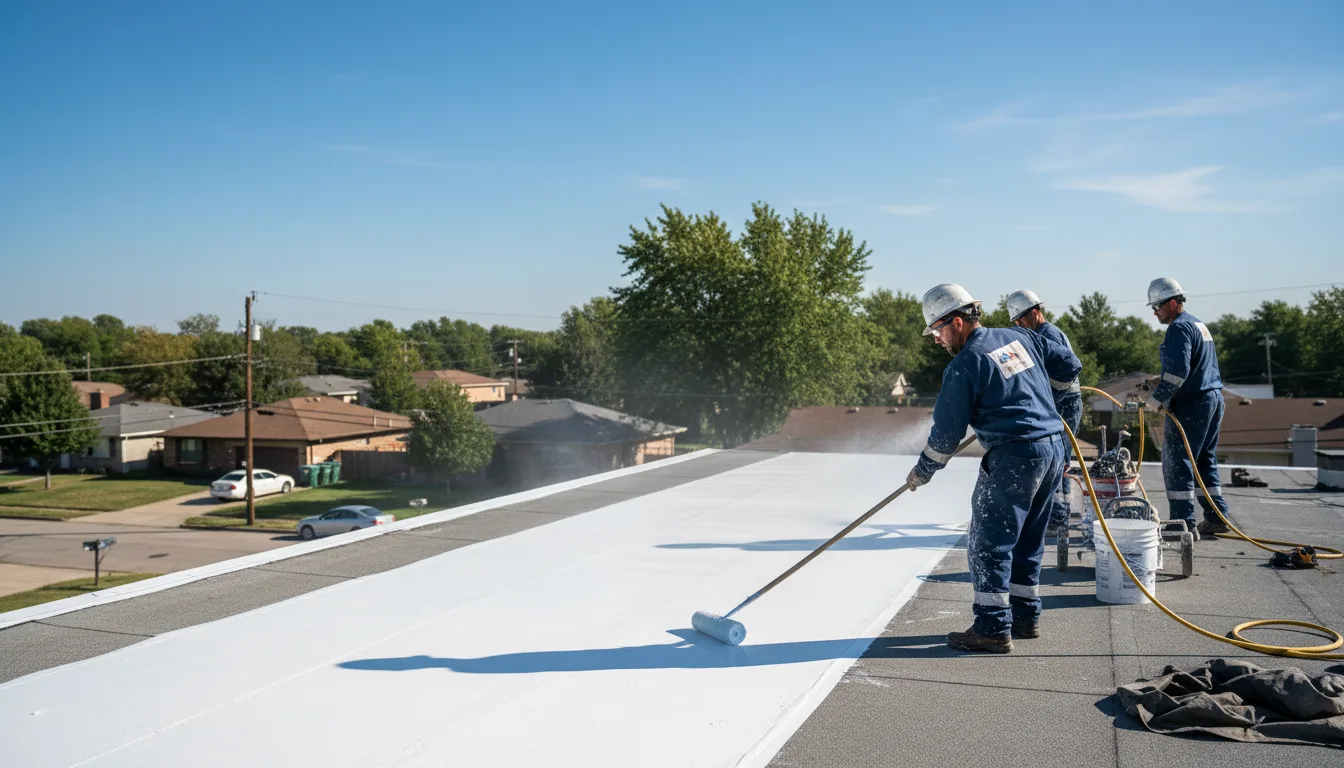 Commercial roof coating in Wortham, TX near me